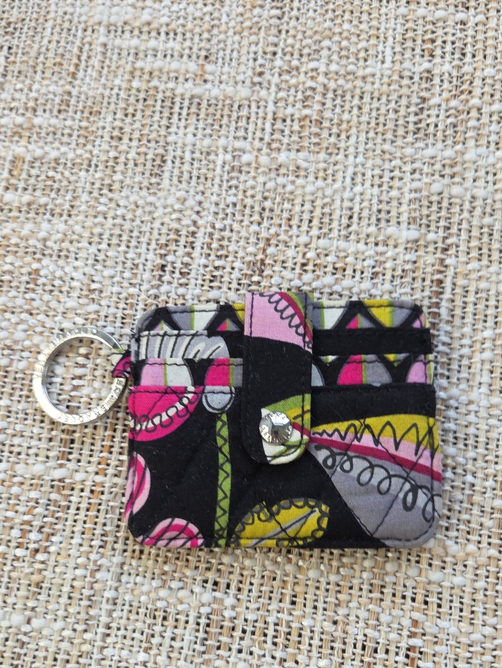 Vera Bradley Quilted Key Ring Card Holder